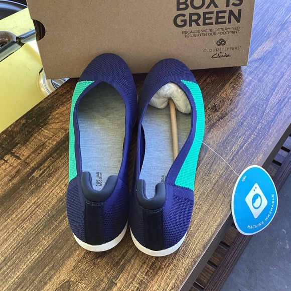 Clarks Womens Womens Cloudsteppers Carly Wish Ballet Flats - NAVY - Sz 8.5 - new - Picture 4 of 6